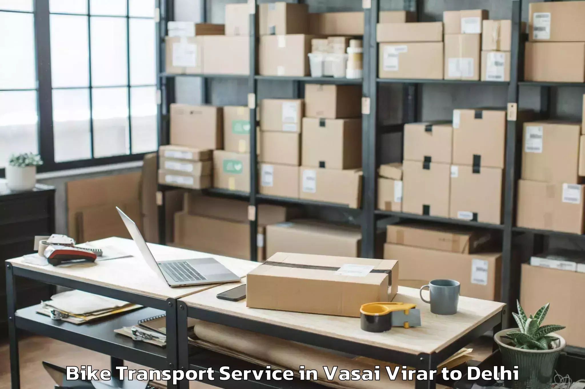 Book Vasai Virar to Chanakya Puri Bike Transport Online